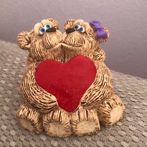 Valentines Day Love Bears of solid stone/resin can be Personalized on heart.